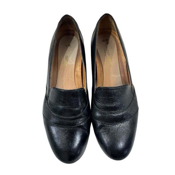 Women's Naturalizer 8M Coretta Black Leather Slip On Loafer Shoes Comfort Preppy - Picture 4 of 9